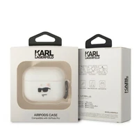Karl Lagerfeld KLAPRUNCHH AirPods Pro apvalks balts/balts Silikona Choupette Head 3D