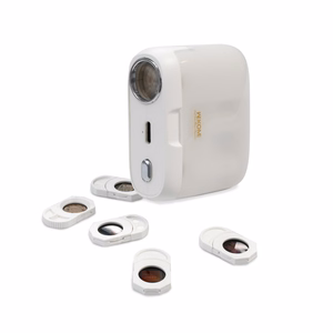 WEKOME S28 Pop Digital Series Bluetooth 5.3 TWS bezvadu austiņas ar uzlādes futrālī iebūvētu projektoru un 5 projektora slaidiem, baltas