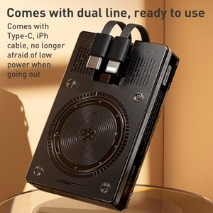 Portatīvais lādētājs WK Design WP-331 melns 10000mAh (Bezvadu uzlāde 15W / PD 20W / QC3.0 22.5W)
