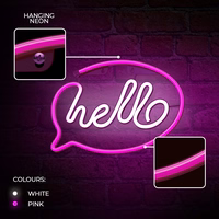 Neon LED Light HELLO rozā balts Bat + USB FLNE15 Forever Light