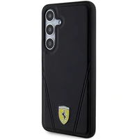 Ferrari Hot Stamp V Lines magnētiskais viedtālruņa apvalks Samsung Galaxy S24 - melns