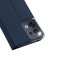 Dux Ducis Skin Pro viedtālruņa apvalks Oppo Reno 8 ar atveramu vāciņu, karšu maciņu un statīvu, zils