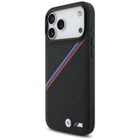 BMW M Tricolor Metal Logo MagSafe viedtālruņa apvalks iPhone 17 Pro Max - melns