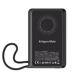 Kruger&Matz ārējais akumulators, 10000 mAh, Li-Polymer, QC un PD, CCC sertifikāts Āzijas valstīm