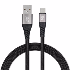BLUE STAR pīts kabelis 3A 20W USB A uz Type C PD QC4.0 TFK-DC-003 1,2 m melns