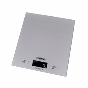 Mesko MS 3145 – elektroniskie virtuves svari, līdz 5 kg, 1 g iedaļa, LCD, sudraba