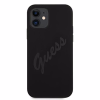 Guess GUHCP12SLSVSBK iPhone 12 mini 5.4" melns/melns cietais apvalks Script Vintage