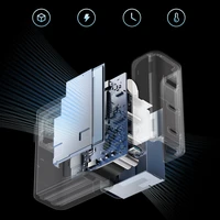 Cuktech CUKAD1003EUG GaN 100W sienas lādētājs 2 x USB-C 1 x USB-A ar USB-C kabeli - pelēks
