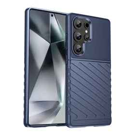 Thunder viedtālruņa apvalks Samsung Galaxy S25 Ultra silikona bruņots apvalks - zils