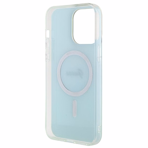 Guess IML Iridescent Magnētiskais viedtālruņa apvalks iPhone 15 Pro - tirkīza