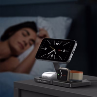 Blavec indukcijas lādētājs BQI-02 Qi 15W magnētiskais Magsafe 3 in 1 Apple/Samsung Watch (BQI02-QIMB) melns