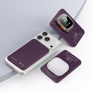 Blavec BJ-04 5000 mAh īpaši plāns magnētisks ārējais akumulators ar MagSafe, 7,8 mm, USB-C, 22,5 W, 3 vienā (PBBJ04-MC5P) (krāsa: violeta)