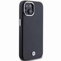 BMW paraksta ietīts metāla magnētiskais viedtālruņa apvalks iPhone 15 Plus / 14 Plus - melns