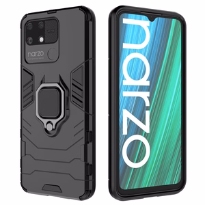 Ring Armor прочный гибридный чехол + магнитный держатель Realme Narzo 50A чёрный