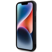 Guess Quilted Metal Logo viedtālruņa apvalks iPhone 15 - melns