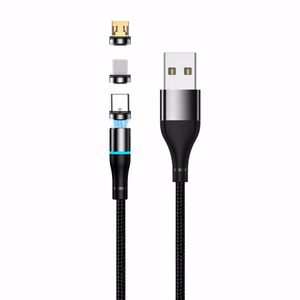 Setty USB magnētiskais kabelis 1m 2A neilons melns