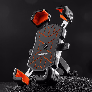 Rockbros HW-117 ar skavu stiprināms tālruņa turētājs velosipēda stūrei – melns un oranžs