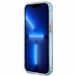 Guess Gold Outline caurspīdīgs Magnētiskais MagSafe viedtālruņa apvalks iPhone 13 Pro / iPhone 13 - zils