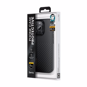 Benks Montage magnētiskais Armor Pro Kevlar viedtālruņa apvalks ar metāla rāmi 600D+1500D Iphone 16 Plus melns