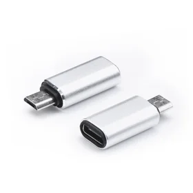 Adapteris Type-C uz Micro USB sudrabains