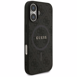Guess 4G gredzena klasiskā logotipa magnētiskais viedtālruņa apvalks iPhone 17 - melns