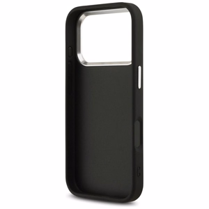 GUESS viedtālruņa apvalks IPHONE 17 Pro GUHCP17LP4G4SMCK (4G PU ādas apvalks ar lielu 4G un klasisko logotipu un sudraba metāla kameras rāmi) melns