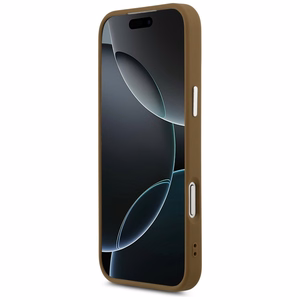 Guess Trīsstūra logotipa magnētiskais apvalks iPhone 17 Pro - brūns