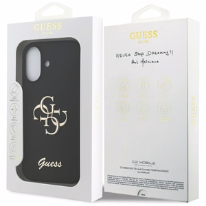 Guess Silicone Big 4G Script viedtālruņa apvalks iPhone 17 melns