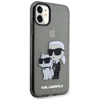 Karl Lagerfeld KLHCN61HNKCTGK iPhone 11 / Xr 6.1" melns/melns cietais apvalks Gliter Karl&Choupette