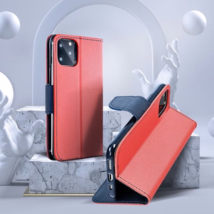 FANCY grāmatas apvalks SAMSUNG S25 Plus sarkans / tumši zils