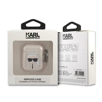 Karl Lagerfeld Glitter Karl's Head apvalks AirPods 1/2 - zelta