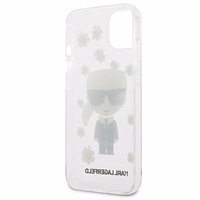 Karl Lagerfeld Flower Ikonik Karl viedtālruņa apvalks iPhone 13 mini - caurspīdīgs