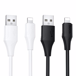 Silicone Cable USB A to Lightning Hoco 2,4A 1 m X124 black