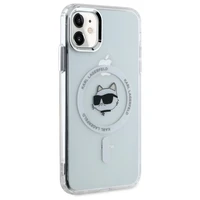 Karl Lagerfeld IML Metāla Choupette galva MagSafe apvalks iPhone 11 - balts