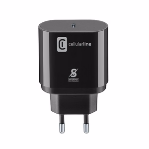 Cellularline USB-C tīkla lādētājs Samsung ierīcēm, 25 W, melns
