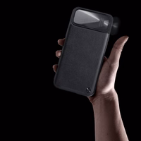 Nillkin CamShield Leather S viedtālruņa apvalks iPhone 14 apvalks ar kameras vāciņu melns
