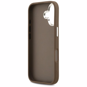 Guess 4G Big 4G Classic Logo viedtālruņa apvalks, paredzēts iPhone 17 – brūnā un sudraba krāsā