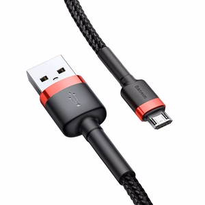 Baseus Cafule Micro USB kabelis 1.5A 2m (sarkans + melns)