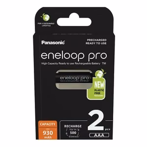 Uzlādējamas baterijas PANASONIC ENELOOP PRO AAA 930 mAh 2 gab. (BK-4HCDE/2CP)