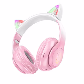 HOCO bezvadu Bluetooth austiņas W42 Cat Ear rozā