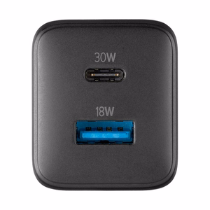 Cellularline Multipower Micro GaN USB-C un USB-A Power Delivery tīkla lādētājs, 30 W, melns