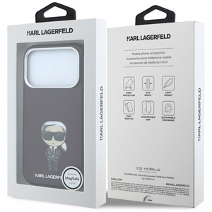 KARL LAGERFELD maciņš IPHONE 18 Pro Max/ 17 Pro Max saderīgs ar MagSafe (Smooth Ikonik Sketch) (krāsa: bordo)