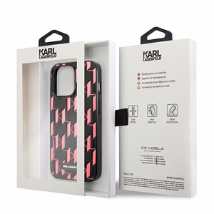 Karl Lagerfeld monogrammas plāksne iPhone 13 Pro / 13 6.1" apvalks - rozā