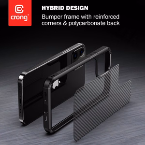 Crong Hybrid Carbon vāciņš ierīcei iPhone 12 Pro Max, melns