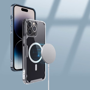 Nillkin Nature Pro magnētiskais bruņotais viedtālruņa apvalks ar MagSafe iPhone 15 Pro - balts