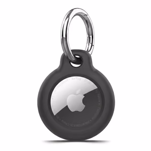 Tech-Protect Rough apvalks Apple AirTag ar gredzenu - melns