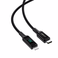 Acefast kabelis MFI USB Type C - Lightning 1.2m, 30W, 3A melns (C6-01 melns)