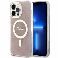Guess 4G Magnētiskais viedtālruņa apvalks iPhone 14 Pro Max - rozā
