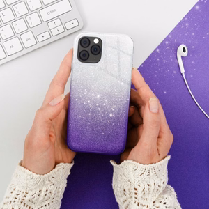 Spīdīgs viedtālruņa apvalks IPHONE 11 Pro caurspīdīgs violets