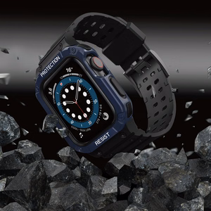 Protect Strap Band for Apple Watch 38/40/41mm Armored Case Strap - Black, Blue